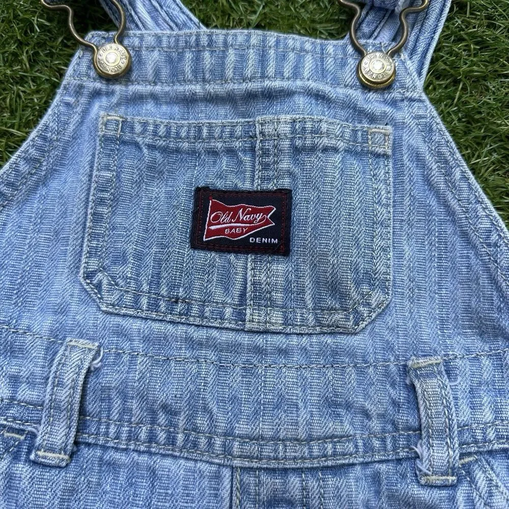 Vintage Old Navy Jean Overalls Toddler Size 18-24 Months Cargo Pockets Farmer‎